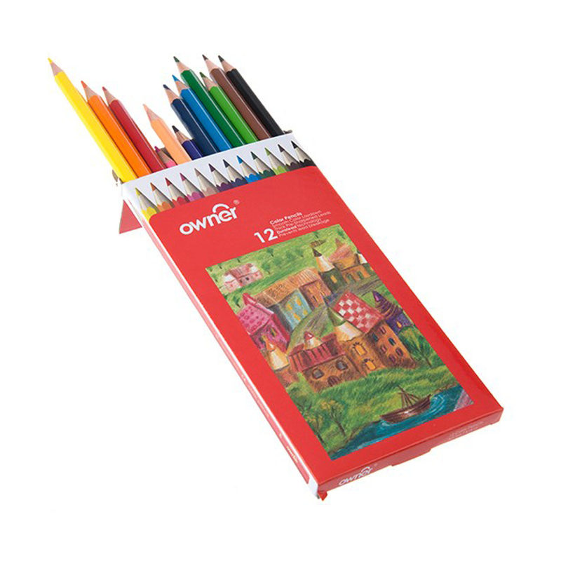 مداد رنگی 12 رنگ اونر مقوایی