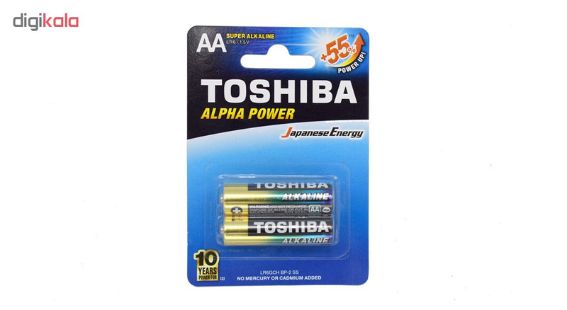 باتری قلمی سوپر آلکالاین توشیبا مدل Alpha Power بسته 2 عددی